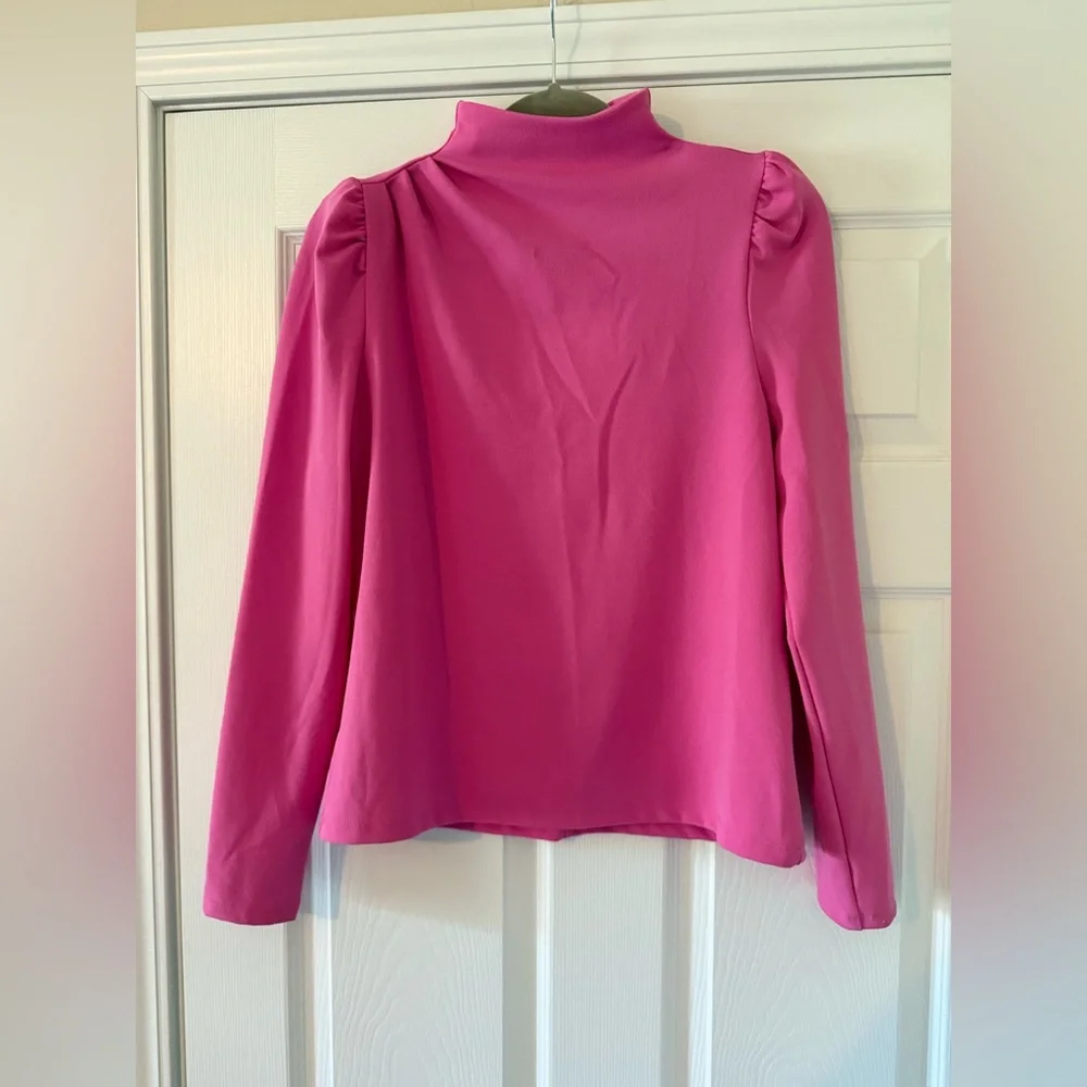 Ann Taylor Puff Sleeve Mock Neck Top - Picture 3 of 4